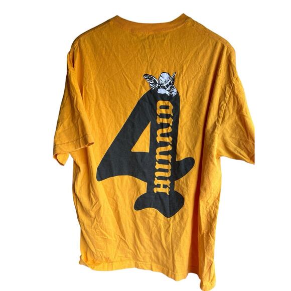 4 Hunnid Old Gold Yellow Hip Hop Urban Mens Short Sleeve T Shirt Double Sided XL - Picture 1 of 5